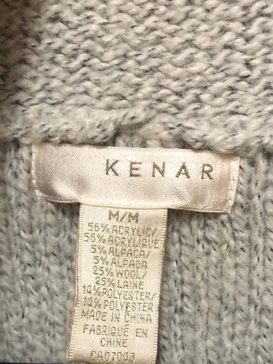 Kenar womens grey taupe cardigan Medium alpaca wool toggle - Picture 4 of 4